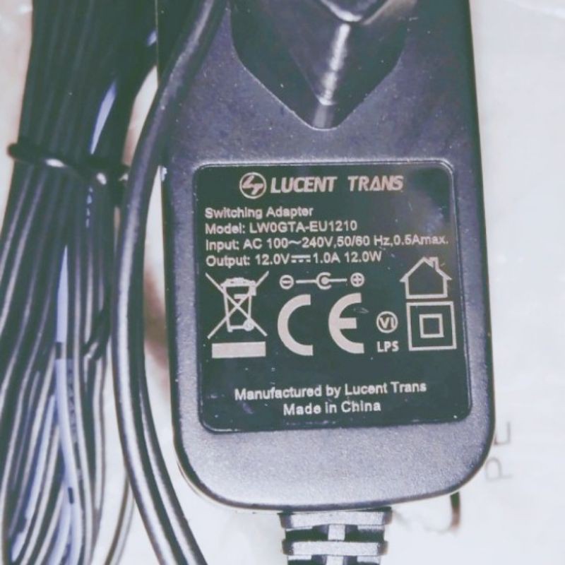 ADAPTOR LUCENT TRANS 12V 1AMPERA