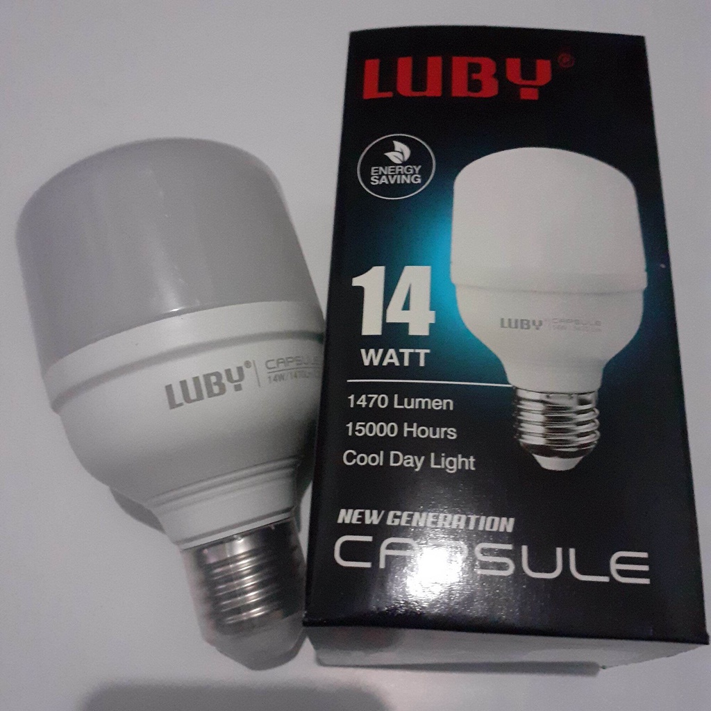 Lampu LED Putih 14 Watt Bohlam Capsule Luby New Generation Samsung Inside SNI Original