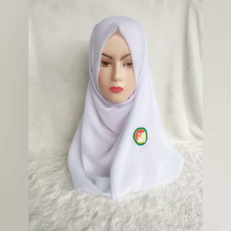 Jilbab murah costum logo sablon / bordir Pesanan khusus