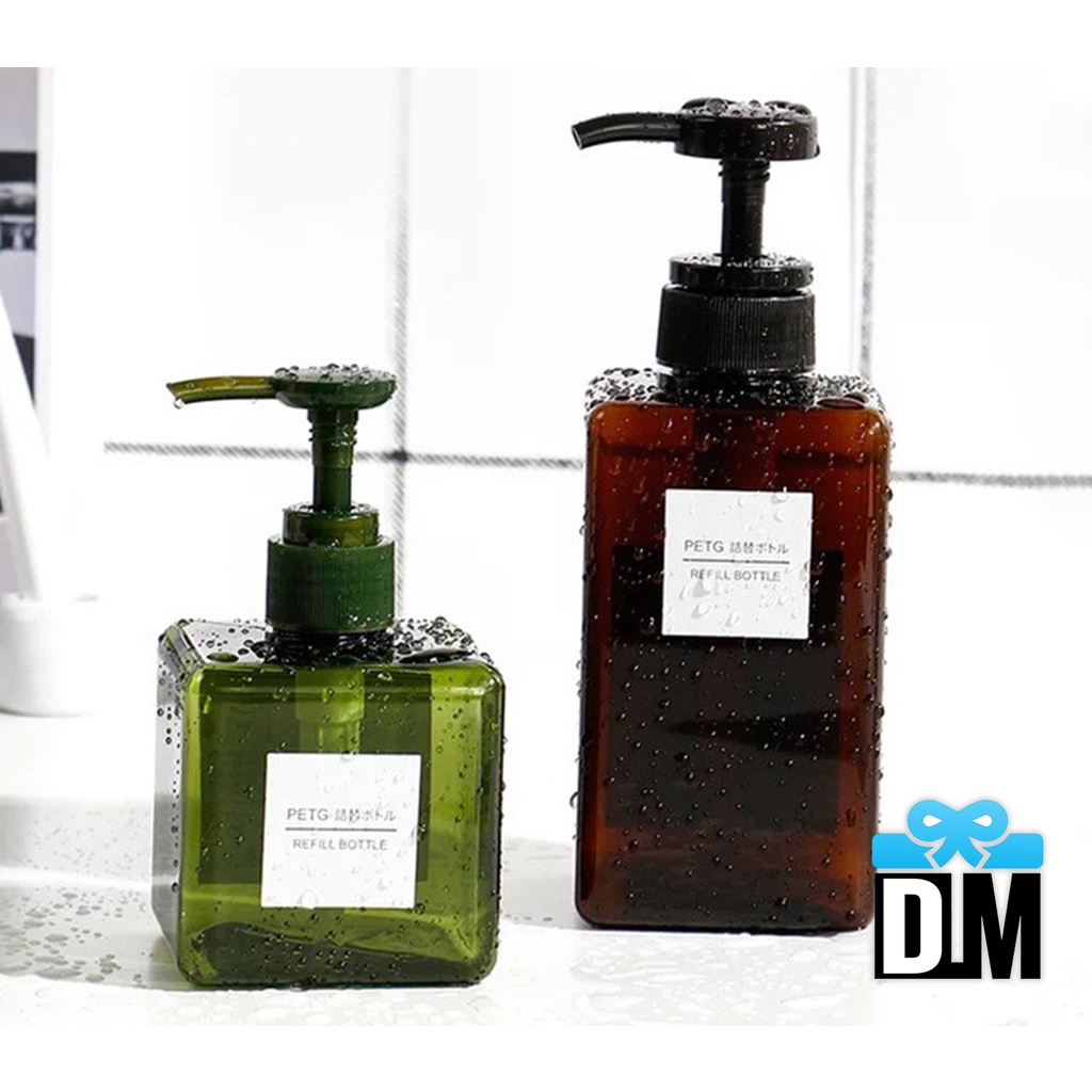 Botol Kotak Estetik Jepang Korea Aesthetic Sabun Cair Kental Berbusa Pump Lucu Travel Plastik Kotak 