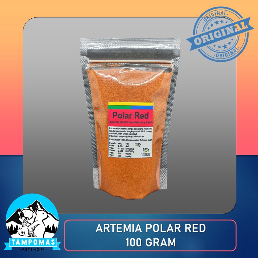 Artemia Polar Red 100 Gram Pakan Ikan Burayak Cupang Guppy Koki Koi Platy