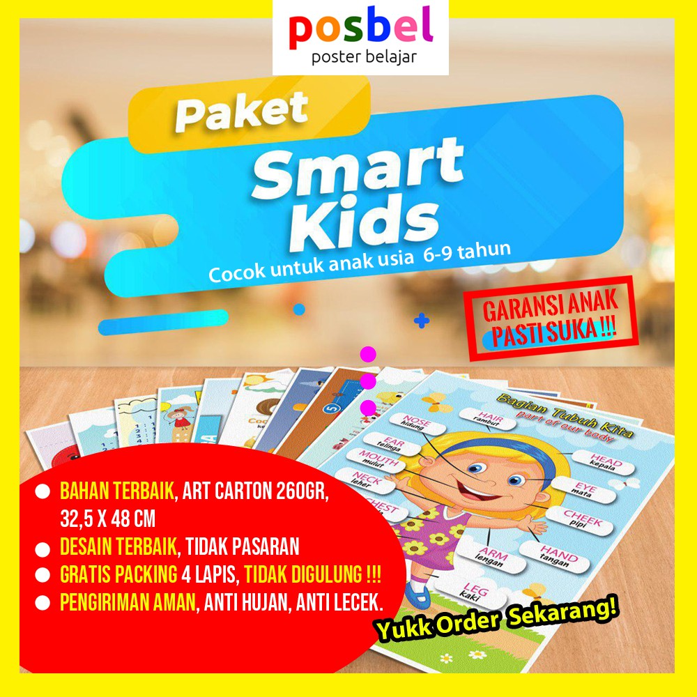  Mainan  Edukasi POSBEL Paket SMART KIDS Poster Belajar 