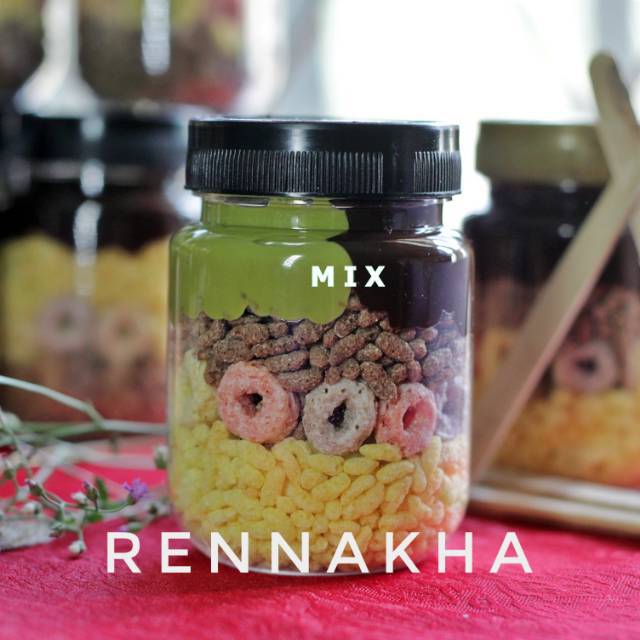 

CHOCO CRUST RENNAKHA in Jar (MIX - DARK COKLAT & GREEN TEA) - CEMILAN KEKINIAN