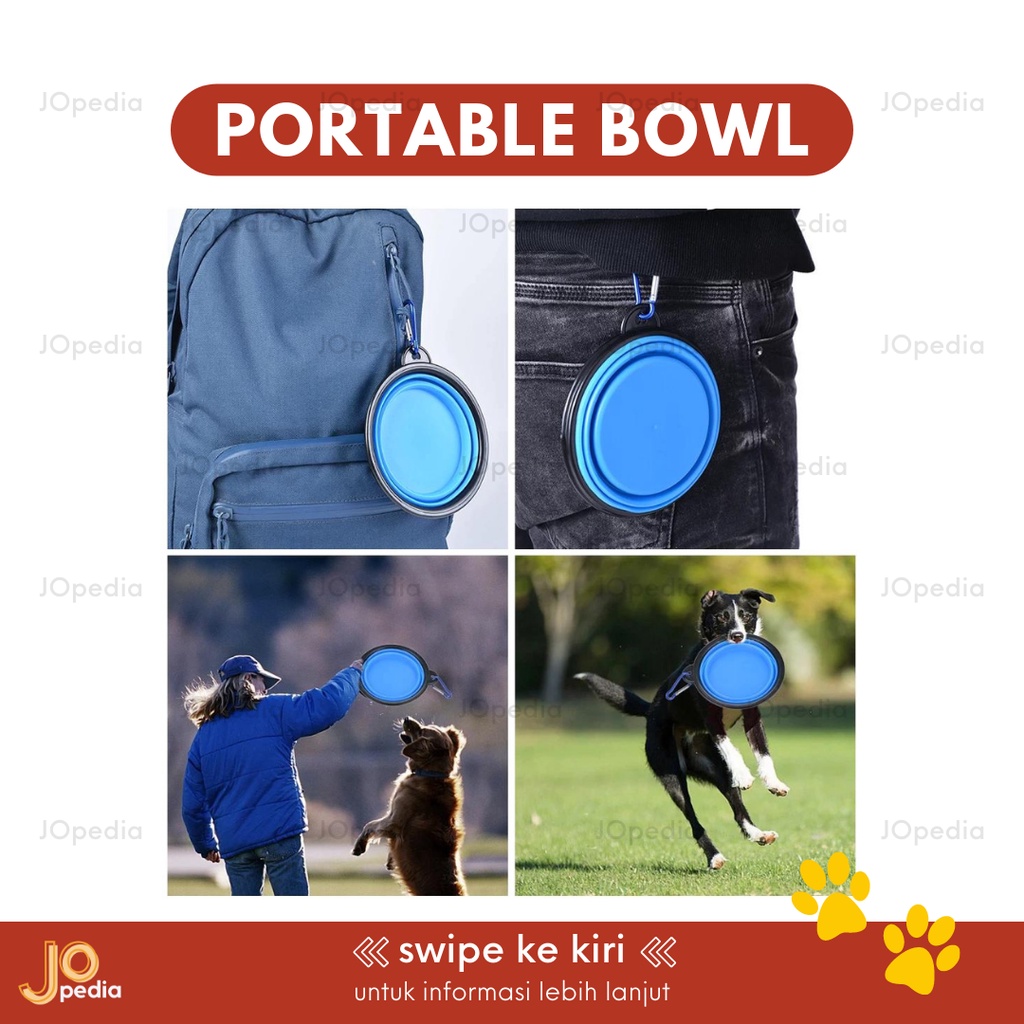 PORTABLE PET BOWL Mangkok Makan Kucing Anjing Lipat Travel Portabel