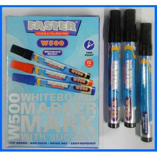 

Wow Original Spidol White Board Marker Merek Faster W500 ( 1 Lusin ) 12Pcs Trendi