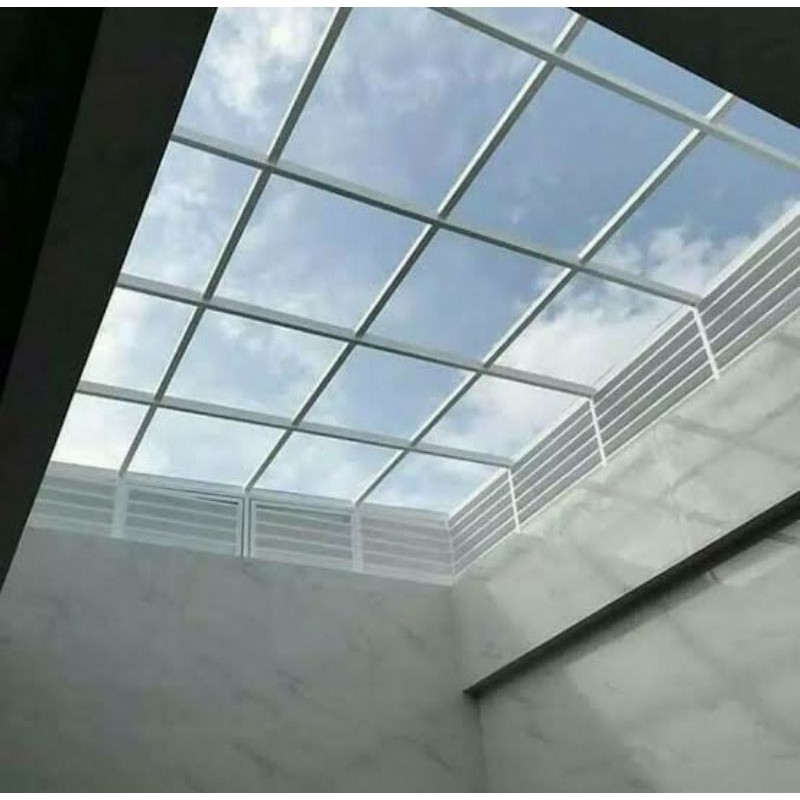 kanopi solarflat 3mm Bening | tiang besi holo anti karat | kanopi jemuran | Void transparan