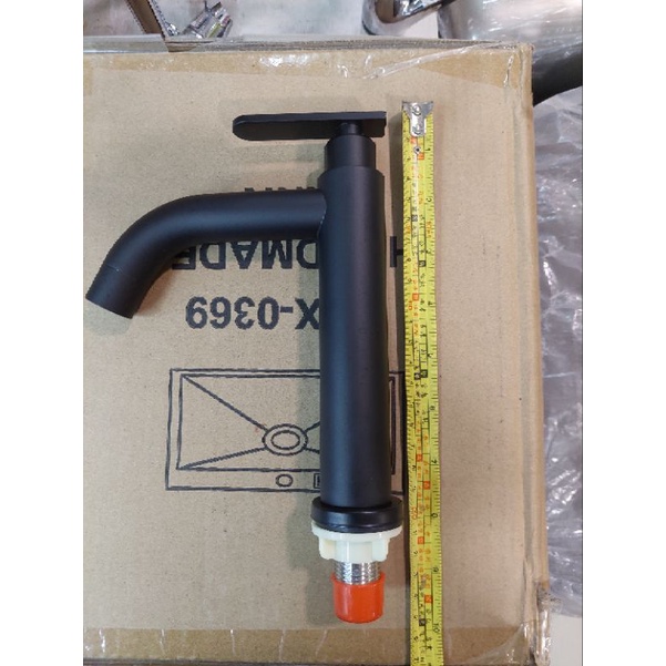 Kran wastafel dingin bambu hitam stainless steel / kran wastafel cuci tangan hitam