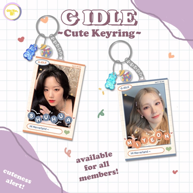 GIDLE KERYRING VOL.2 KEYCHAIN GANTUNGAN KUNCI G-IDLE TOMBOY NEVERLAND