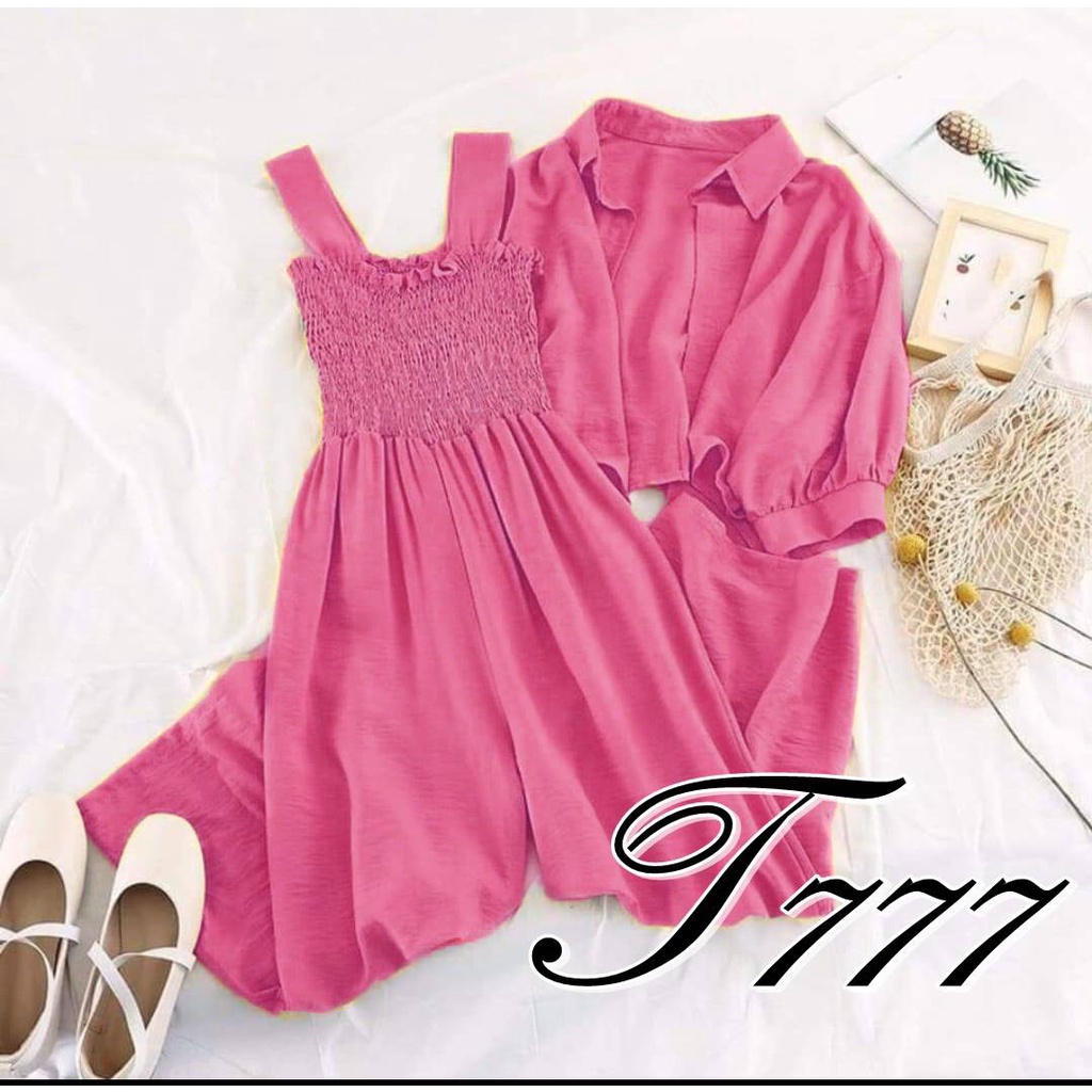 LQ SALESTOCKFASHION SET 2IN1 JAMSUIT LACIELA-DUSTY