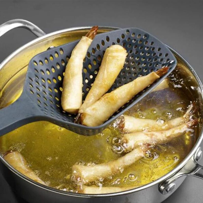 Spatula Saringan Tirisan Sutil Sodet Masakan Silikon Tahan Panas Alat Masak Goreng Fry Food Mesh Strainer
