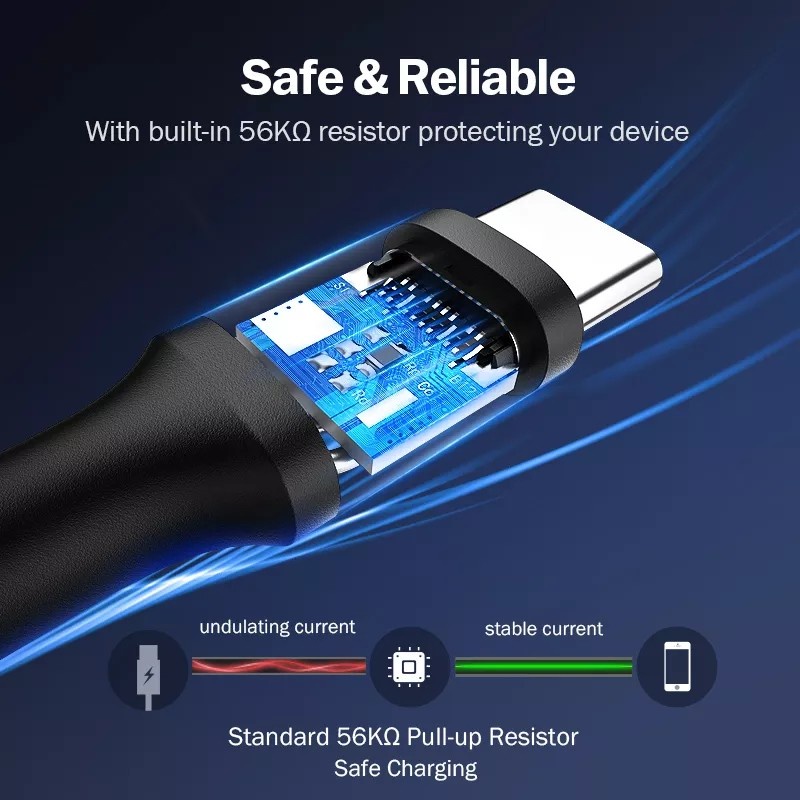 UGREEN Kabel USB Type C Kabel Power Bank QUICK CHARGER 3A Nickel Plat