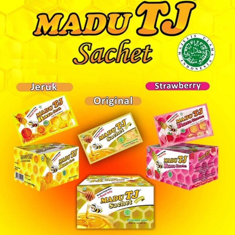 Madu TJ Sachet 20gr (Kemasan Kotak Isi 12 Sachet) / C1000 (Kemasan Kotak isi 5 sachet) /Tresno Joyo