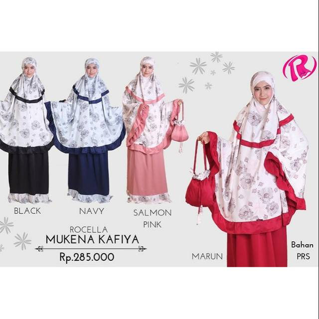 Rocella Mukena Kafiya - Mukena Premium Satin - Mukena Motif - Mukena Simple - Original