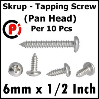 Per 10 Pcs Pan Head TS 8 mm x 2 Inch Skrup Tapping Kepala Plus