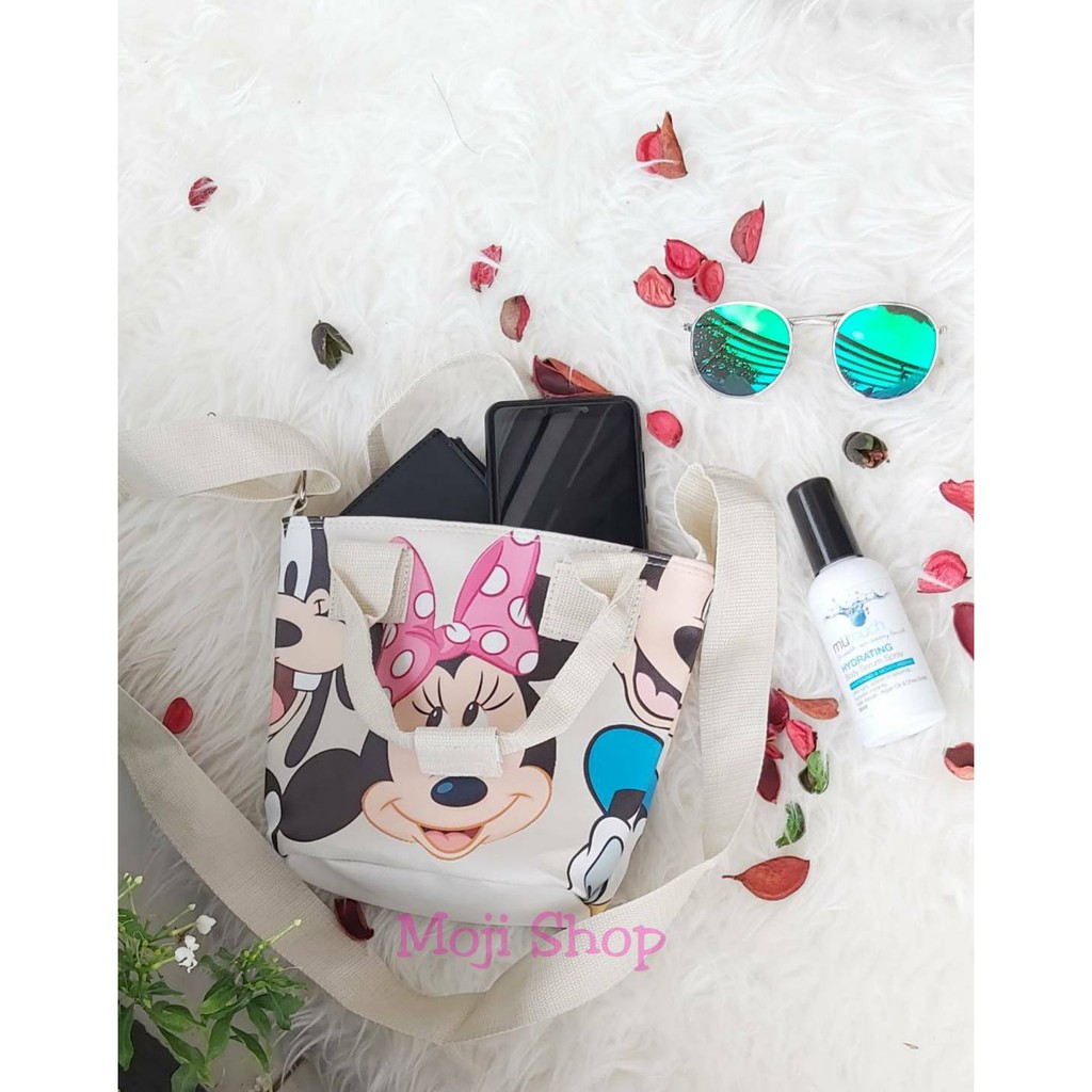 Tas Selempang Anak Motif Mickey Minnie - Slingbag - Tas Wanita - Tote Bag - MOJI