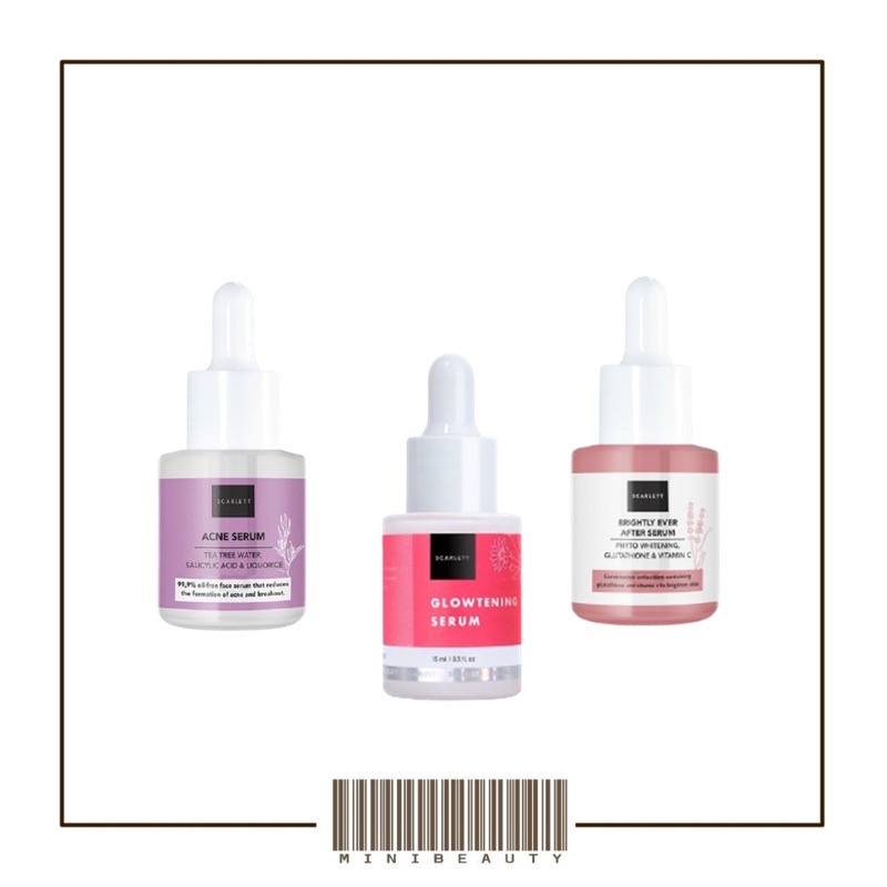 serum scarlett acne face serum jerawat glowtening brightly glowing original bpom