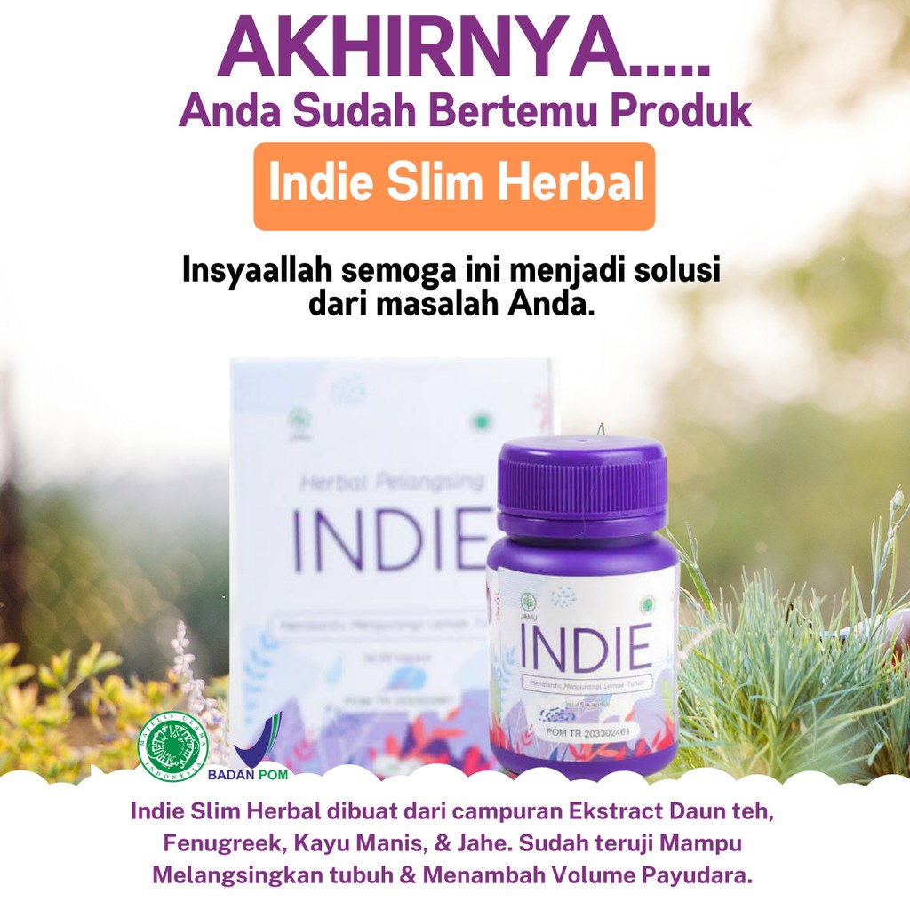 INDIE SLIM CAPSUL Pelangsing herbal Hindi Slim Kapsul HERBAL