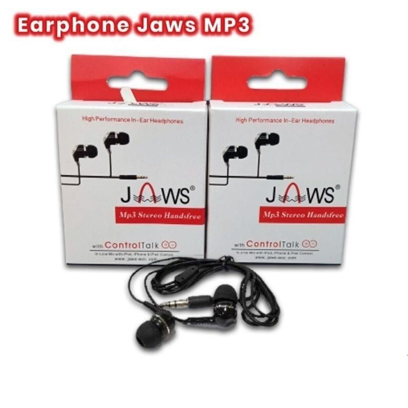 Handsfree Jaws Mega Bass Headset Jaws Megabass Earphone Jaws Megabass