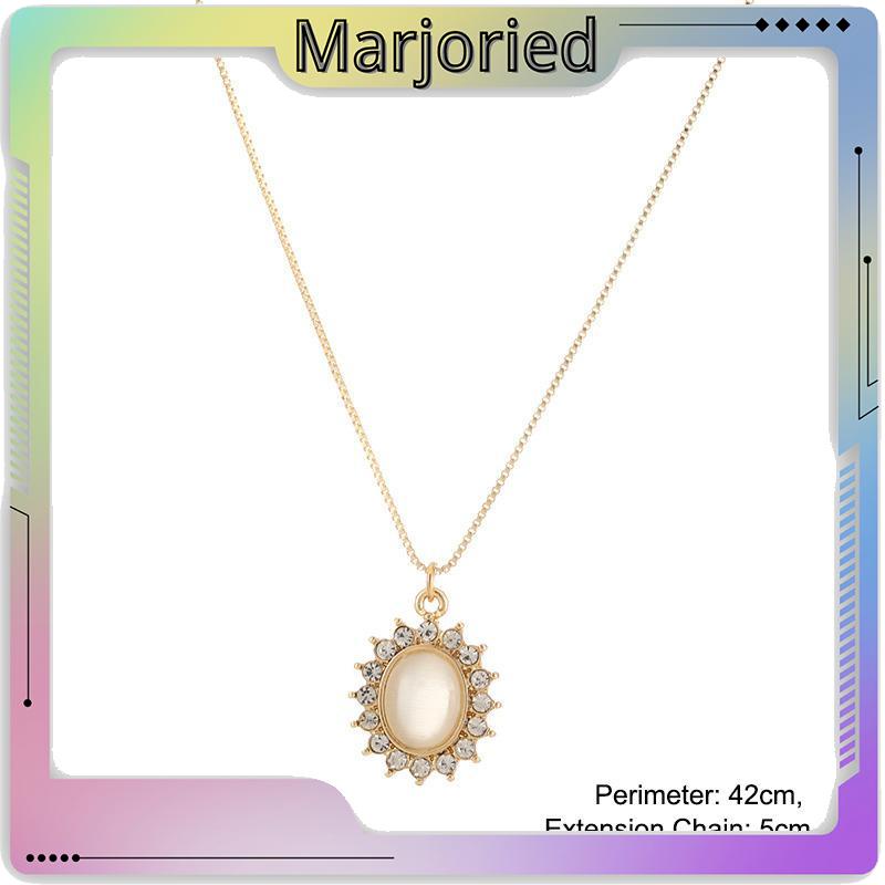 Retro Light Luxury Opal Kalung Wanita All-Match Hadiah Ulang Tahun Sederhana-MJD