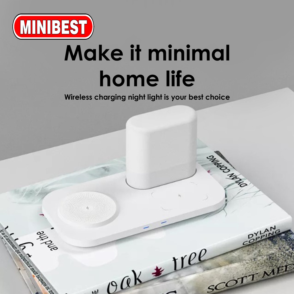 MINIBEST Wireless Charging Night Light 2 in 1 Fast Charging For Universal Smartphone Multifungsi