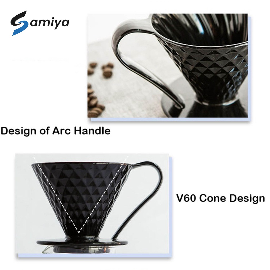 coffee dripper ceramic diamond V60 / dripper keramik v60 ukuran 01 dan 02