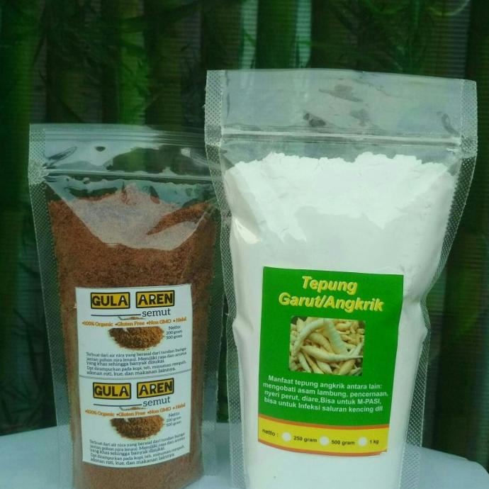 

Paket Tepung Garut + Gula Aren - 250g-250g