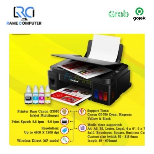 Canon Printer Multifungsi Ink Efficient PIXMA E410 Print - Scan - Copy tinta PG-47 Black + CLI-57S