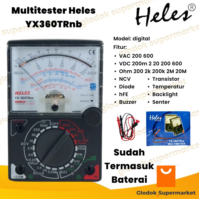 Multimeter Heles YX360TRnb Multitester Analog YX-360TRNB Avometer YX 360 TRnb