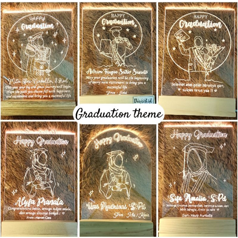AKRILIK CUSTOM LED/KADO BIRTHDAY/WISUDA/WEDDING