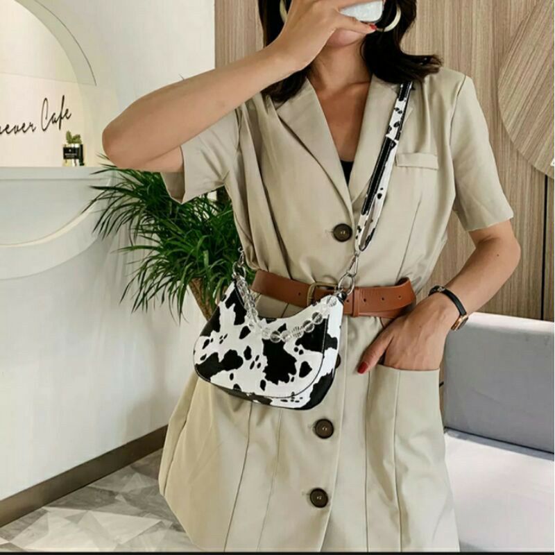 Tas Mutiara  Mini cow milk Tas SLempang wanita