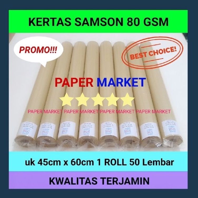 Kertas Samson Coklat  uk. 45x60cm - 1 roll (50 lembar)