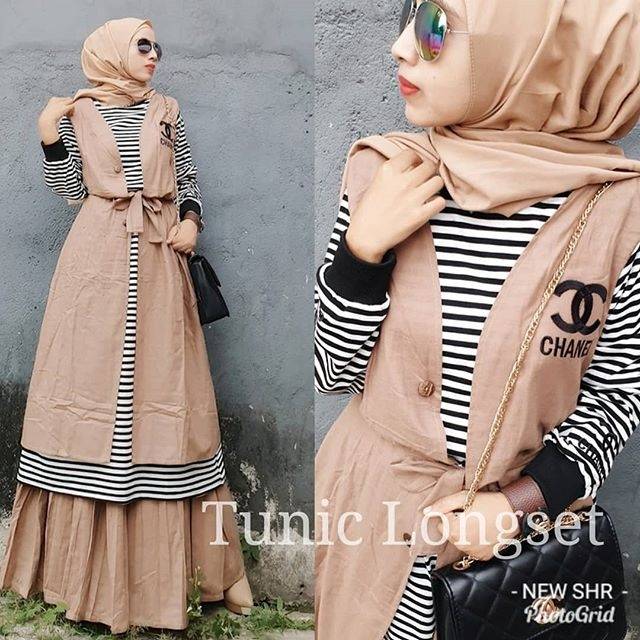 Tunik salur long set