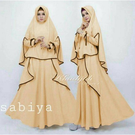 D 5 GAMIS SABIYA SYARI HITAM DRESS WANITA GAMIS MUSLIMAH FASHION MUSLIM