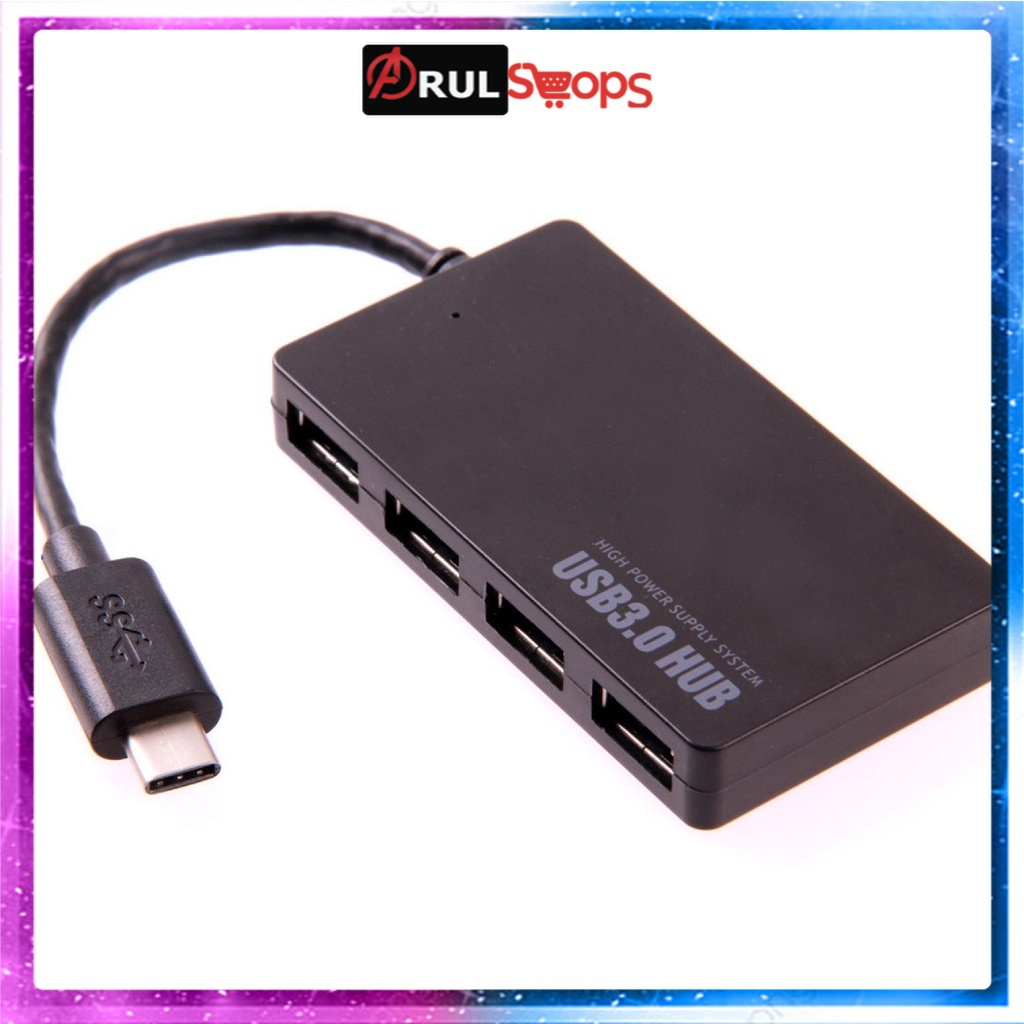 USB Type C to USB 3.0 Hub Adapter 4 Port