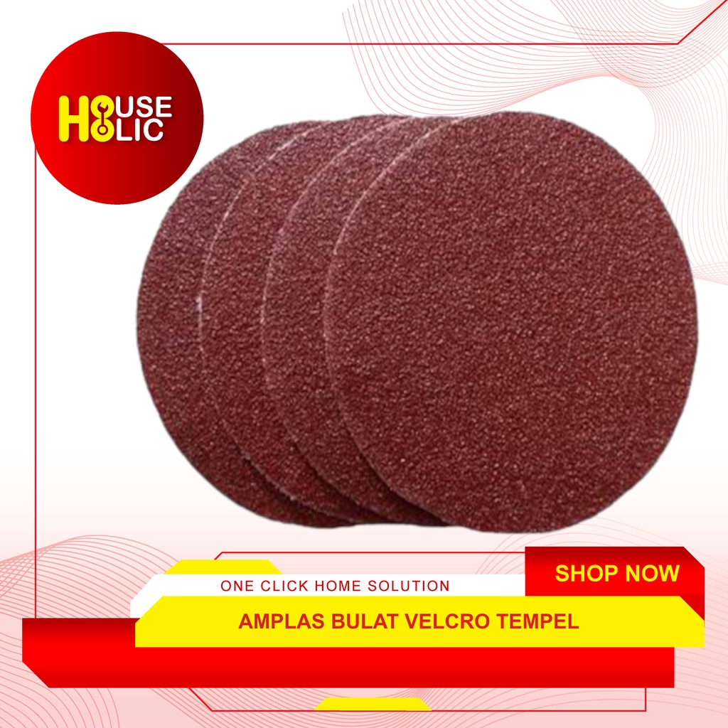 Amplas Bulat 4&quot; Inch / Velcro Amplas Tempel Gerinda Sanding Disc