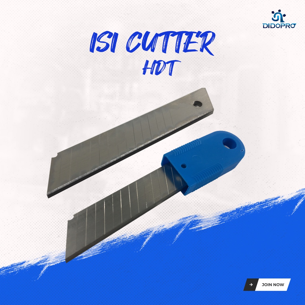 1 Kotak Isi 10 Biji ISI PISAU CUTTER BESAR Refill Cuter Kater 18mm - HDT