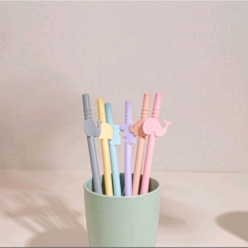 Little Dimple - Silicone Straw Set 3pcs - Sedotan Anak