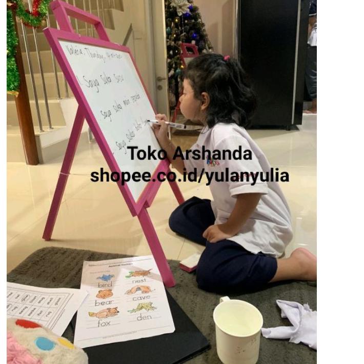 

✧ Papan Tulis 60x80 / white board ukuran besar+ standing gratis spidol+ penghapus ✧