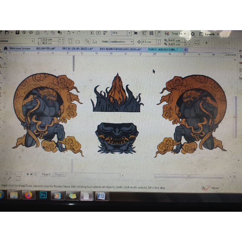 Water Slide Decal / Stiker Helm ruroc atlas fujin