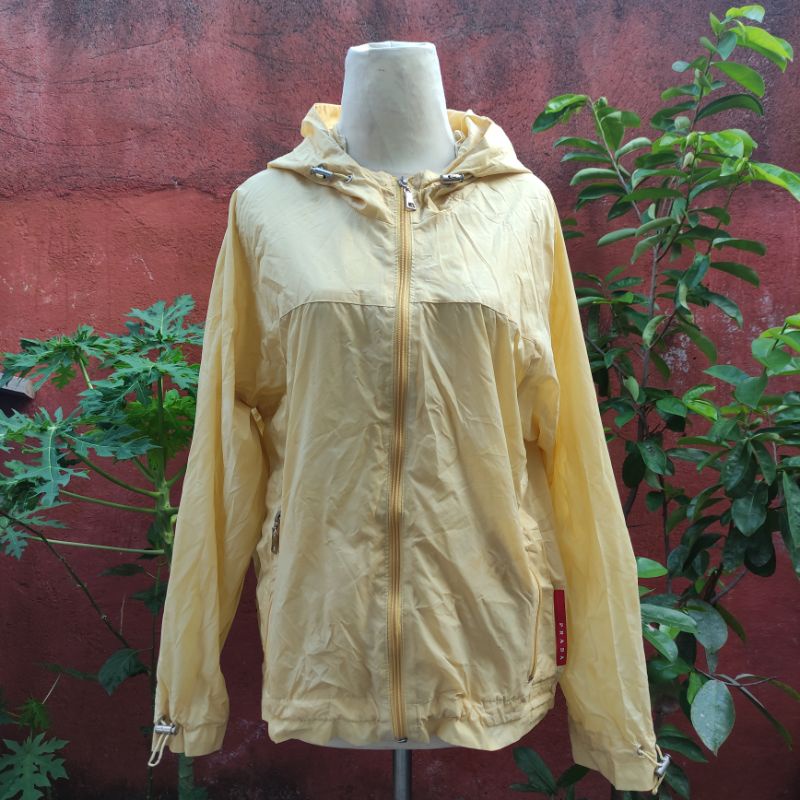 Jaket Parachute Hoodie Prada Linea Rossa Authentic Preloved second Bekas