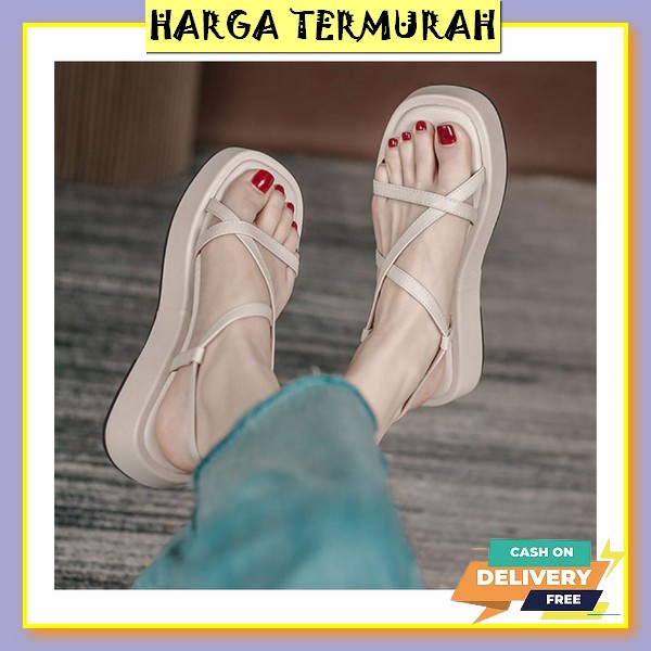 Sendal Sofia Terbaru Wedges Import Premium Nyaman Pesta Wedges Wanita Casual Sendal Tali Cewek Cod(B