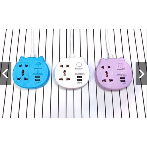 Stop Kontak USB Kabel Serbaguna Multiguna Panjang 2 Meter Original Power Socket 3 Colokan 211