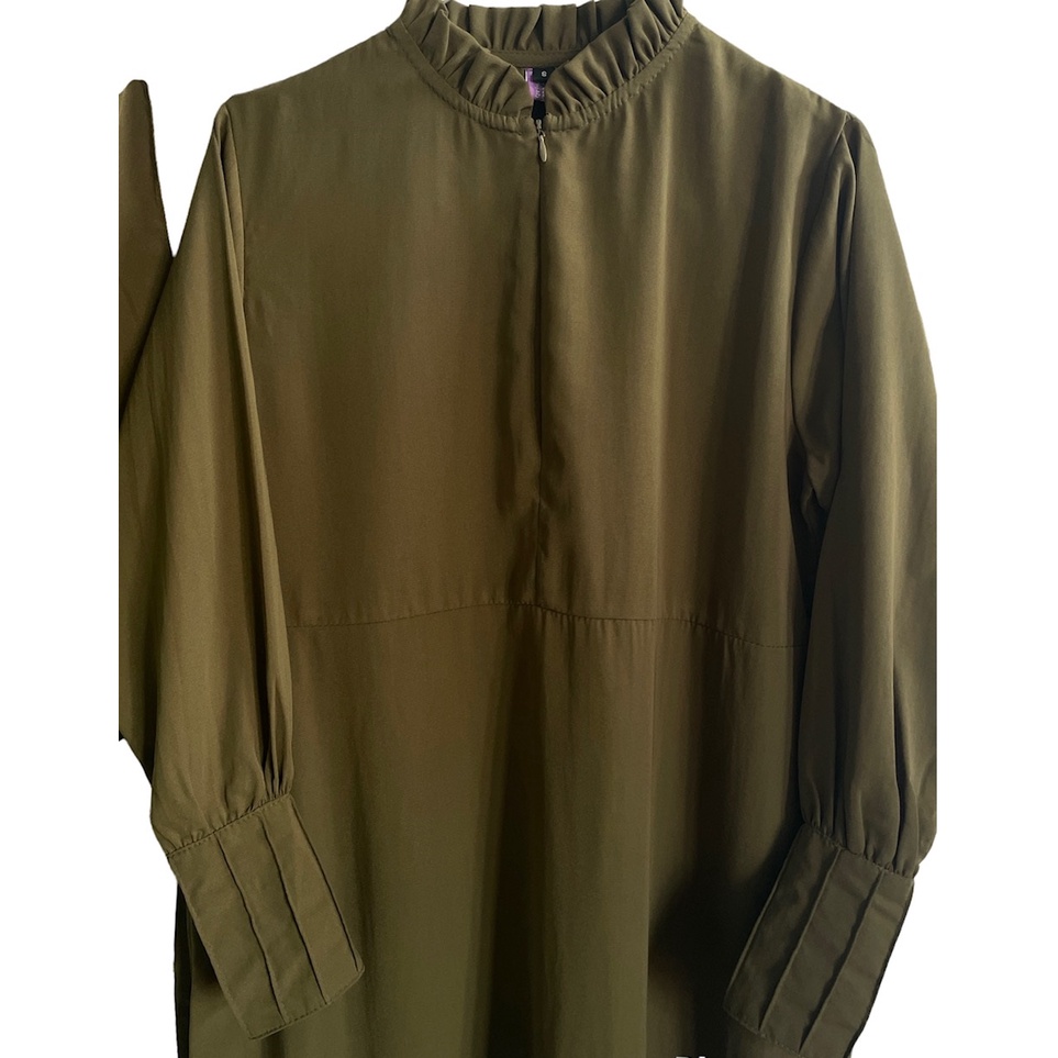 Haura Hijab Syari Gamis Setelan Khimar dan Cadar Meena Set Bahan Woolpeach Lux Size S - XXL-1