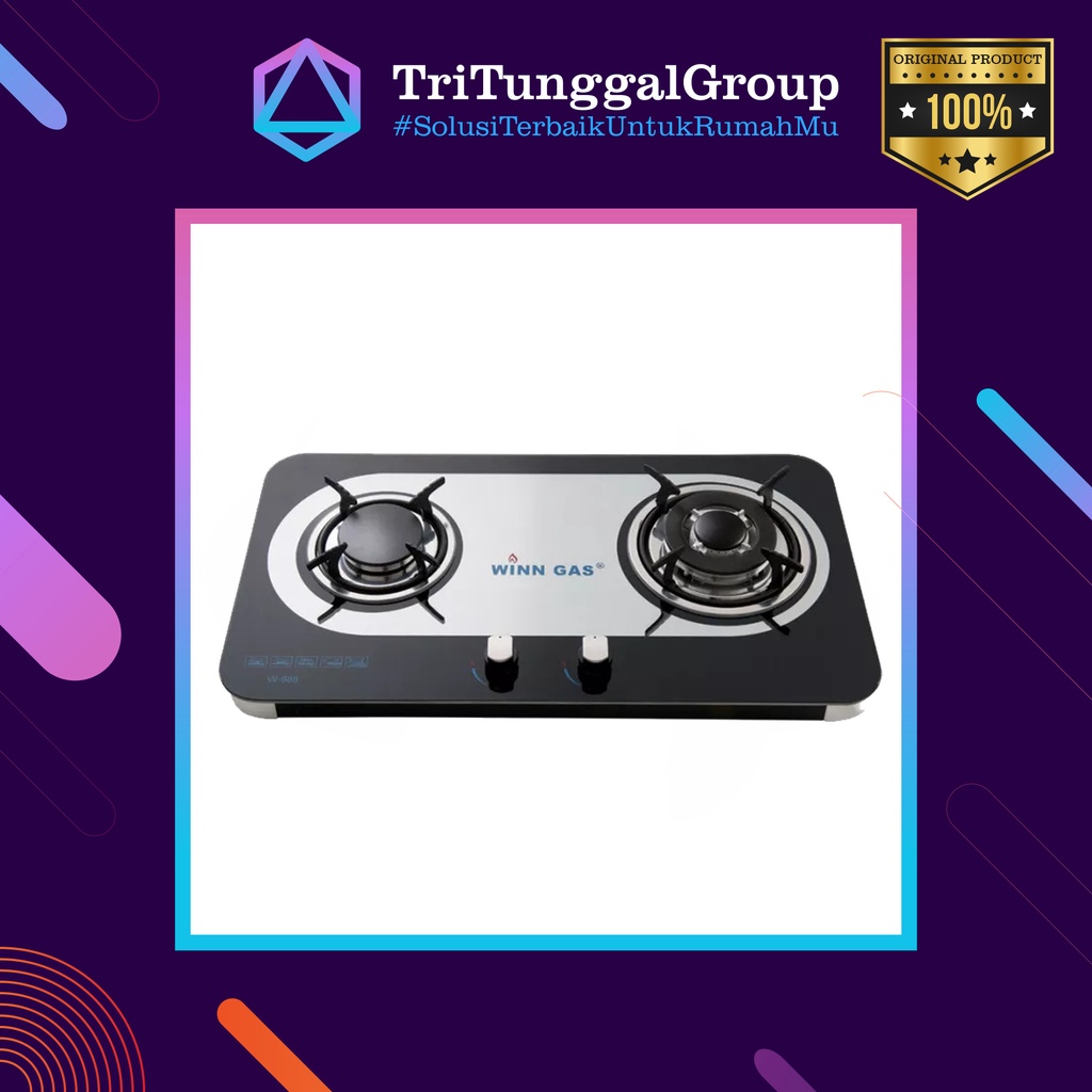 (BAYAR DI TEMPAT) KOMPOR GAS TANAM WINN GAS W888 / W-888 (2 TUNGKU) / WINN GAS KOMPOR TANAM (GARANSI