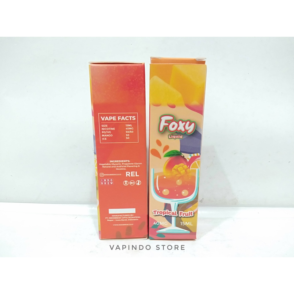 SALT FOXY TROPICAL FRUIT 15ML NIC 40MG BY INDO BREW LIQUID