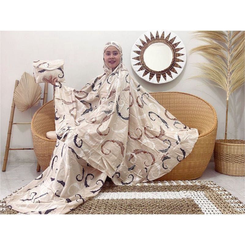 Mukena Dewasa Jumbo Katun Rayon Mukena Wanita Motif Alat Sholat MKN194