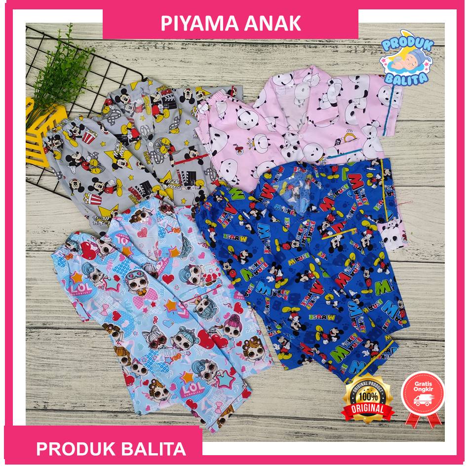 Piyama Anak Setelan Baju tidur Junior Usia 1-5 Tahun Size M L XL Piyama Anak Murah