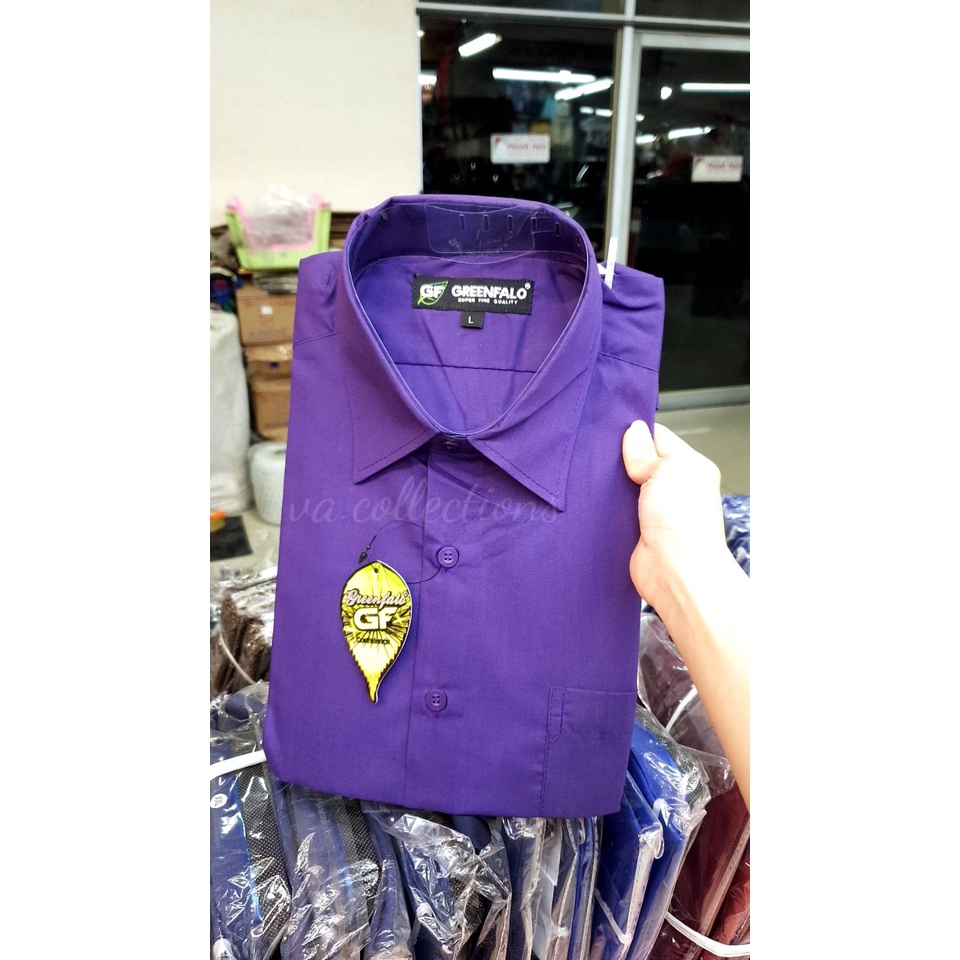 KEMEJA PRIA GREENFALO LENGAN PENDEK PRIA UNGU TUA / UNGU MAGENTA / UNGU LAVENDER / MAROON / BIRU MUD