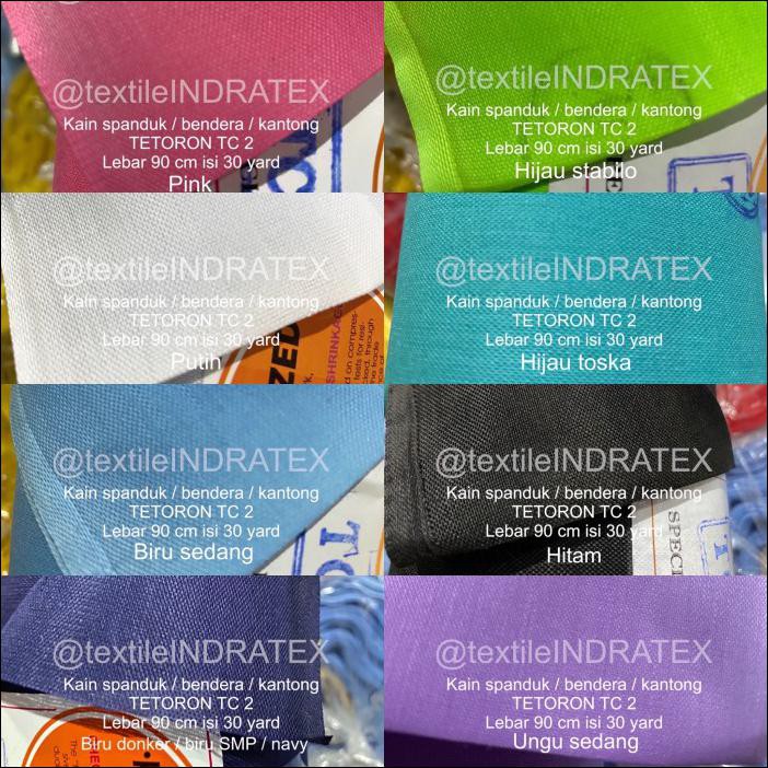 

KAIN TETORON TC2 TC 2 KM LEBAR 90 CM SPANDUK KOMPUTER LUKIS KANTONG