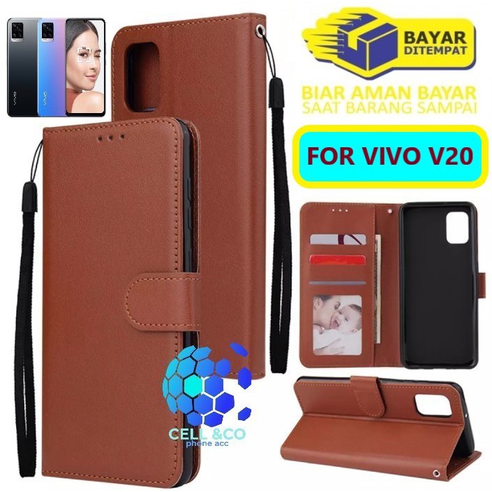 Flip cover VIVO V20 Flip case buka tutup kesing hp casing flip case leather wallet